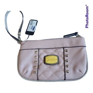 GUESS Pink Studded Wristlet Clutch